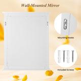 CHARMAID Bathroom Mirror with Shelf - 27" x 22.5" Wall Mirror Over Bathroom Sink, Wooden Frame Modern Rectangular Hanging Vanity Makeup Mirrors for Washroom, Entryway (White,27" L x 22.5" W) CHARMAID