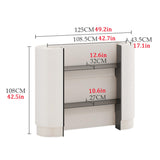 Modern Reception Desk Counter Foldable Exhibition Reception Counter with 2 Shelves, Multi-Functional Commercial Reception Desk for Lobby Hotel Bar WoodArtSupply