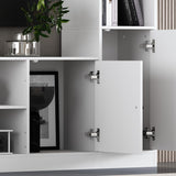 AIEGLE Minimalism Wall Unit TV Stand Set with Bridge for TVs up to 65", 81.1" TV Stand with Bookshelves, Entertainment Center Media Console Table with 4 Hidden Shelves & 8 Open Shelves, White AIEGLE