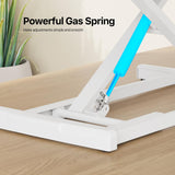 JYLH JOYSEEKER Standing Desk Converter 32 inch, Height Adjustable Sit Stand Desk Riser, Quick Sit to Stand Tabletop Dual Monitor Riser Workstation for Home Office with Keyboard Tray, White JYLH JOYSEEKER
