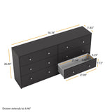 Tvilum 6 Drawer Double Dresser, Black Tvilum