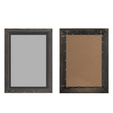 YOSHOOT Rustic Wooden Framed Wall Mirror, 48"x30", Natural Wood and Iron Bathroom Vanity Mirror for Farmhouse Decor, Vertical or Horizontal Hanging YOSHOOT