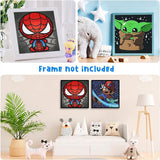 LWZAYS Diamond Painting Kits for Kids Diamond Art Gem by Number Kits Arts and Crafts for Kids, Mosaic Kits DIY Full Drill Painting Kit for Home Wall Decor 4 Pieces 6" X 6" LWZAYS