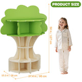 RUPOLX 5-Tier Tree Kids Bookshelf, Toddler Montessori Shelf Book Rack, Toy and Book Storage for Kids, Wooden Children's Bookcase, Toy Storage Organizer for Preschool, Kid Room, Playroom, Nursery-002 RUPOLX