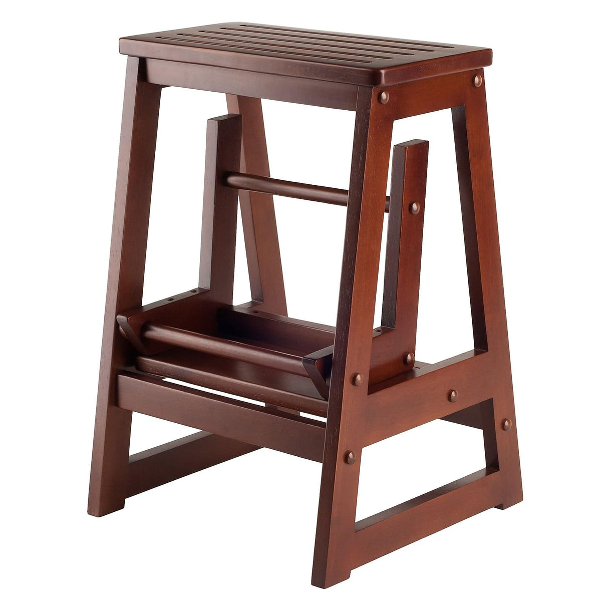 Winsome Beech Wood Double Step Stool, Antique Walnut (94022) Winsome