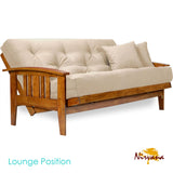 Nirvana Futons Westfield Futon Set - Queen Size, Frame, 8" Mattress, Twill Khaki Cover Nirvana Futons