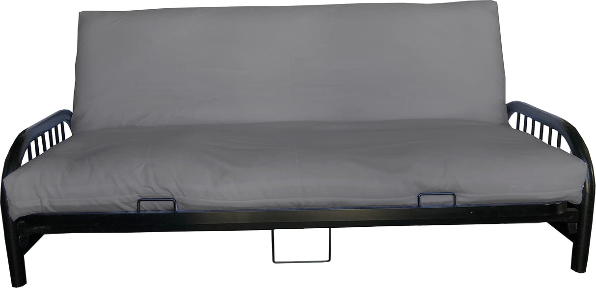 D&D Futon Furniture Futon Covers, Covering 10 inch Thick, Mattress Slipcovers, Polyester Poplin (Full 10x54x75, Gray) D&D Futon Furniture