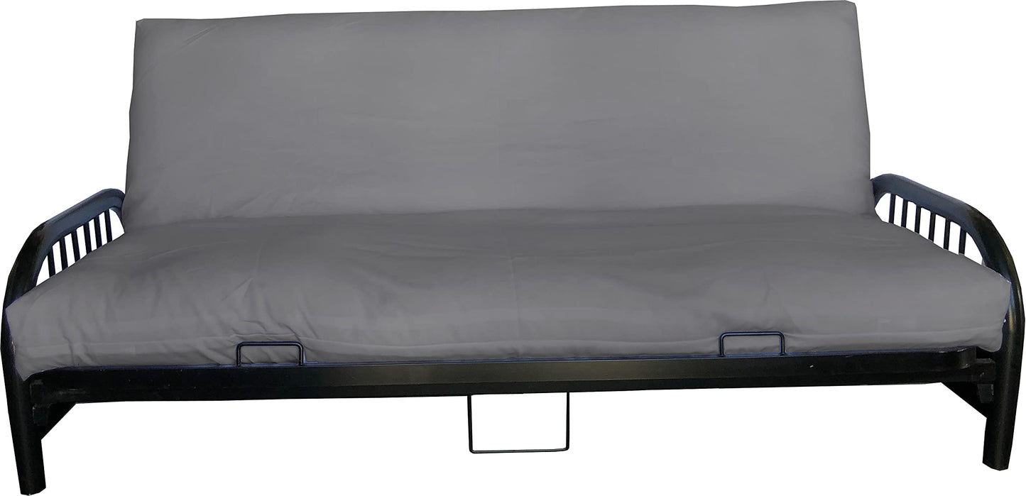 D&D Futon Furniture Futon Covers, Covering 10 inch Thick, Mattress Slipcovers, Polyester Poplin (Full 10x54x75, Gray)