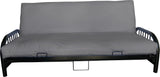 D&D Futon Furniture Futon Covers, Covering 10 inch Thick, Mattress Slipcovers, Polyester Poplin (Full 10x54x75, Gray) D&D Futon Furniture