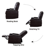 CANMOV Electric Power Recliner Chair with USB Ports and Cup Holders, Breathable Leather Home Theater Seating with Hidden Arm Storage (Brown) CANMOV