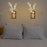 Anna's Whimsy 2PACK Mason Jar Sconce Wall Decor Rustic with Remote Control LED Fairy Lights - Artificial Flowers Spring Decorations for Home Bedroom Farmhouse(White Rose) Anna's Whimsy