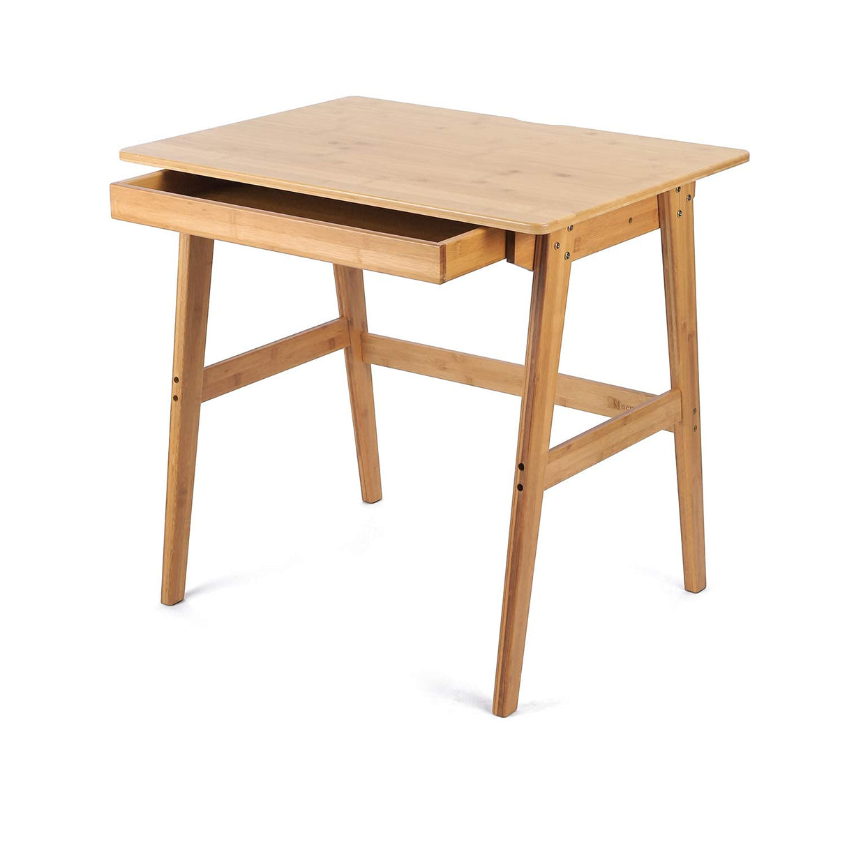 Nnewvante Writing Computer Desk 31.5" Bamboo Home Office Table with Large Drawer, Modern Furniture Simple Study Makeup Workstation Nnewvante