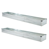 zunatu 10x2x1ft(2 Pack) Galvanized Raised Garden Bed,Outdoor Planter Box Metal Patio Kit Planting Bed for Vegetables Flowers and Succulents,Silver zunatu
