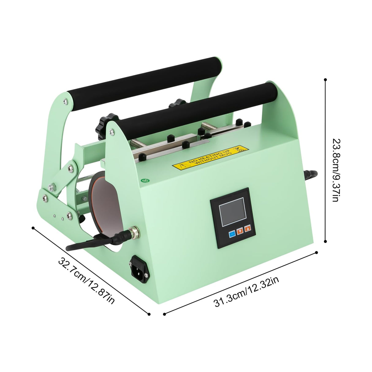 HZOPUTLH 2 in 1 40oz Tumbler Heat Press Machine, Electric Car Cup Mug Press Heat Machine Adjustable Temperatures and Time, Double Cup Mats Manual Mug Press Sublimation Machine (Light Green) HZOPUTLH