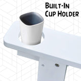 Outsunny Wooden Adirondack Chair, Outdoor Patio Lawn Chair with Cup Holder, Weather Resistant Lawn Furniture, Classic Lounge for Deck, Garden, Backyard, Fire Pit, White Outsunny