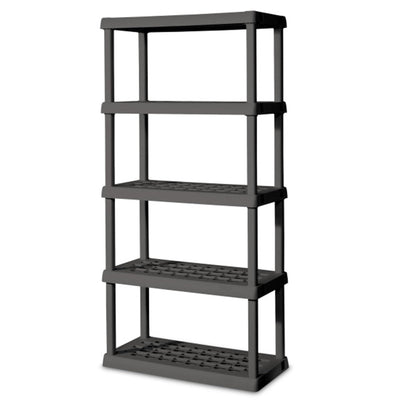 Sterilite 2-Pack 5 Shelf Unit, Heavy-Duty Shelving Storage Rack for Home and Garage, Gray - Multipurpose Plastic Organizer Shelves for Smart Organization