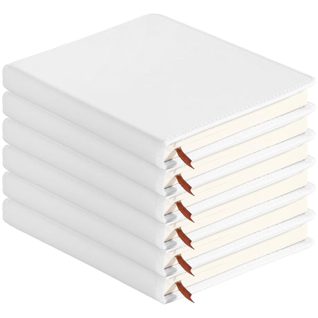 Lnrueg 6 Pcs Sublimation Notebook Blank Journal A6 100 Pages - Hardcover PU Notebooks for Note Taking Plan Making Diary Writing - School Office Supplies Lnrueg