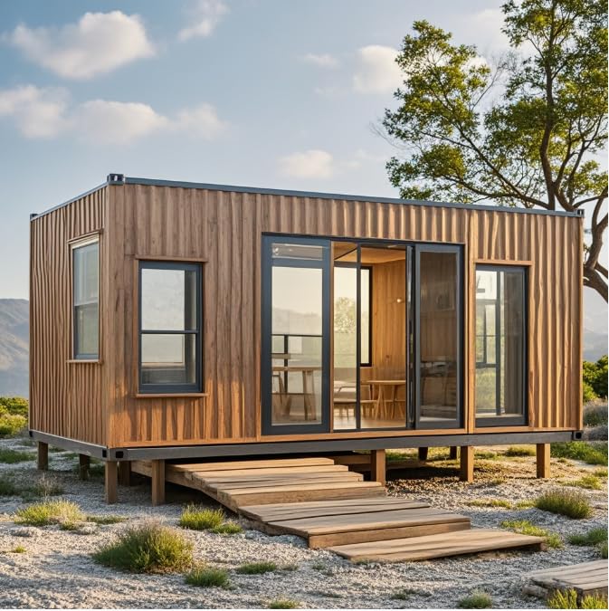 Tiny Container House, Foldable House, prefab House, Mobile Cabin, Outdoor Home, for Living, Vacation, Office, Recreation | Customization 7ft 14ft 20ft 30ft 40ft (14ft)