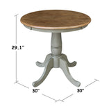 IC International Concepts International Concepts 30-inch Round Top Pedestal Dining Height Table, Distressed Hickory/Stone IC International Concepts