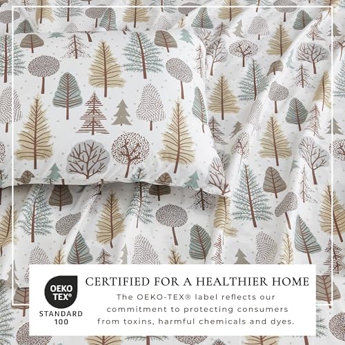 Great Bay Home Twin Size Microfiber Sheet Set - 3-Piece Lodge Bed Sheets - Ultra-Soft and Smooth Brushed Microfiber Woodland Decor Bedding (Forest Trail) Great Bay Home