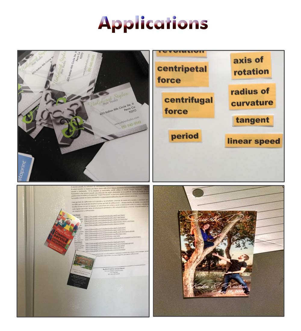 LLPT Self Adhesive Business Card Magnets 100 Packs Easy Peel Stick Promotion Small Magnetic Sheet for Business Marketing Card Teaching Schedule Photo Wall(BCM100) LLPT