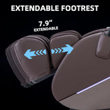 MYTHIA A303 Massage Chair iRest System, Full Body with Heat, Zero Gravity, 53.15" SL Track Shiatsu Recliner with Auto Body Scan, Bluetooth Speakers, Footrest Calfrest Extension (Brown) MYTHIA