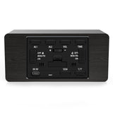 MOSITO Digital Wooden Alarm Clock with Wireless Charging, 0-100% Dimmer, Dual Alarm, Weekday/Weekend Mode, Snooze, Wood LED Clocks for Bedroom, Bedside, Desk, Kids (Black) MOSITO