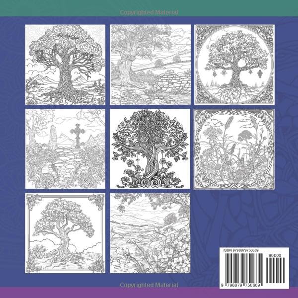 Celtic Trees Coloring book for adults: Enchanting Journey through the Tree of Life, Unveiling Nature's Beauty with Lush Florals and Scenic Landscapes (Celtic coloring book) WoodArtSupply