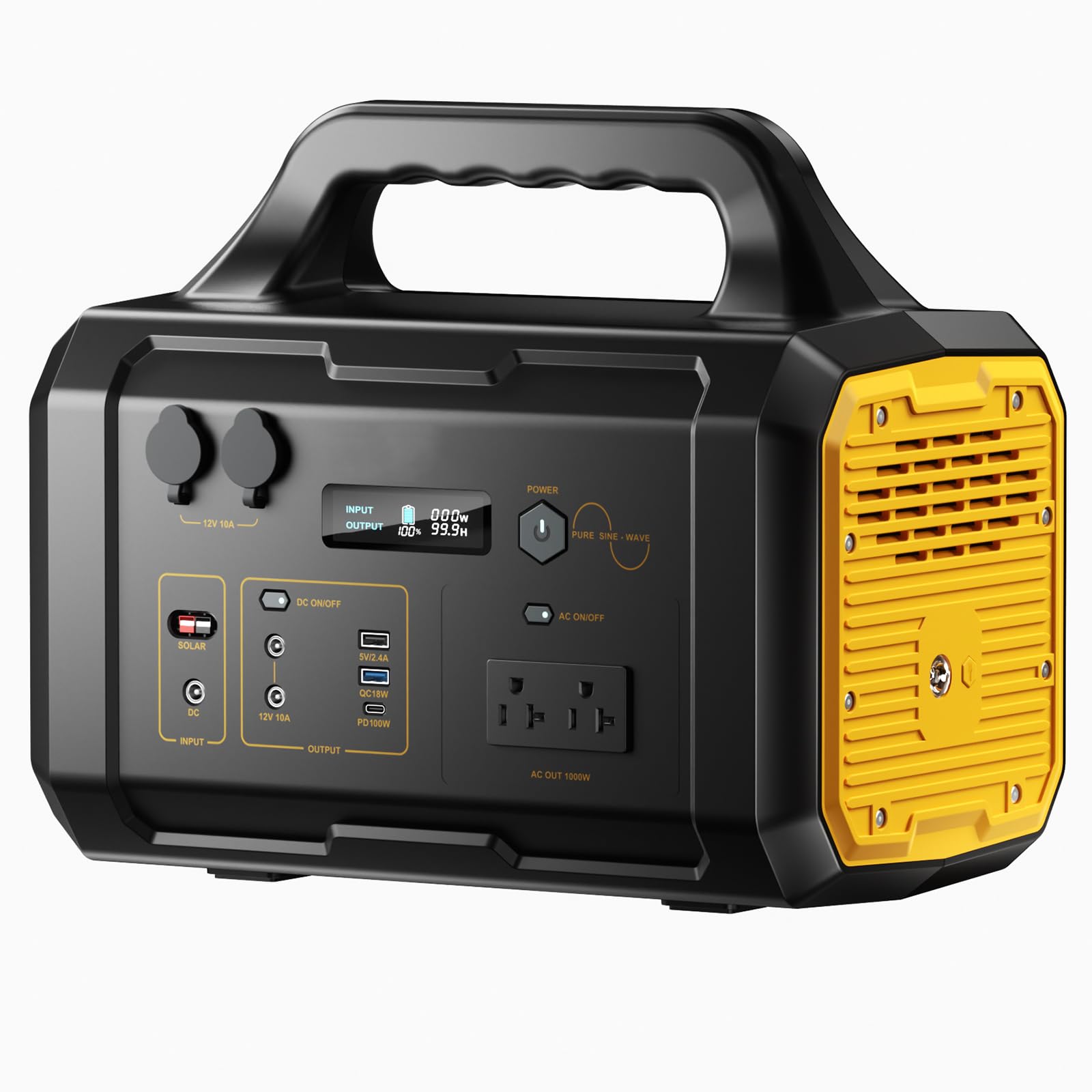 Portable Power Station 1075Wh, Solar Generator LiFePO4 (LFP) Battery with 120V AC Outlet, Fast Charging, Electric Generator for RV Camping Outdoor Hiking Home Emergency Backup (Solar Panel Op - WoodArtSupply