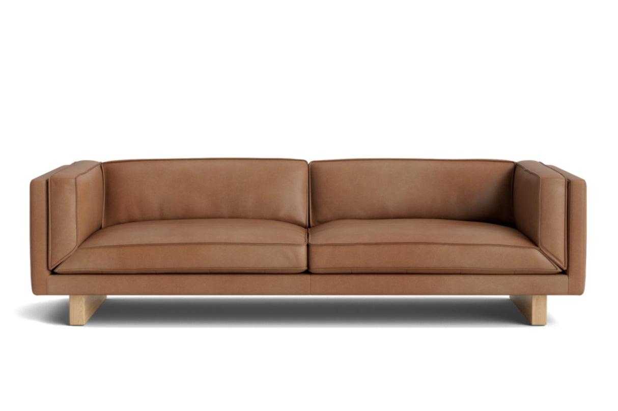 Valencia Alaina 110" Leather Wide Seat Sofa, Italian Nappa Top Grain Leather Couch, Scratch-Resistant for Living Room or Office (Brown) VALENCIA THEATER SEATING