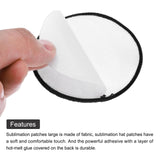 MECCANIXITY 20pcs Sublimation Patch Blank, Fabric Iron-on Blank Heat Transfer Repair Patch for DIY Crafts Caps Clothes Shoes Bags White with Black Border MECCANIXITY