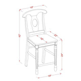 East West Furniture KES-WHI-W Kenley Counter Height Dining Napoleon Back Solid Wood Seat Chairs, Set of 2, Buttermilk & Cherry East West Furniture