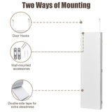 Giantex 12 LEDs Jewelry Armoire Wall Door Mounted, Jewelry Cabinet Organizer with Full-length Mirror, Ring Earring Slots Necklace Hooks and 5 Storage Shelves, Large Storage Capacity Giantex