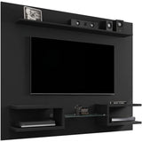 Manhattan Comfort Plaza Floating Entertainment Center for Living Room, Wall Mounted TV Stand with Display Shelves, Wire Management & Mounting Hardware, Fits up to 50" Screens, Black Manhattan Comfort