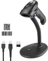 Wireless 1D 2D Barcode Scanner with Stand, NetumScan Portable Automatic QR Code Scanner Supports Screen Scan Handheld CMOS Image Bar Code Reader with USB Receiver for Warehouse POS and Computer NetumScan
