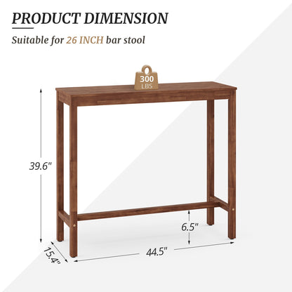 Cozyman 45-Inch Acacia Wood Counter Bar Table – Stylish Teak Brown High Top for Indoor & Outdoor Use