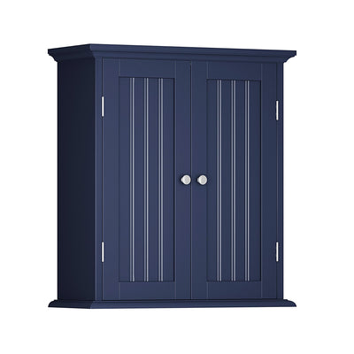 ChooChoo Bathroom Wall Cabinet, Over The Toilet Space Saver Storage Cabinet, Medicine Cabinet with 2 Door and Adjustable Shelves, Cupboard, Navy Blue