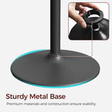 MAHANCRIS Bar Table, Height-Adjustable Pub Table 26.8-36.2 Inches, Cocktail Table with Base, Counter Height Table for Small Space, Easy to Assemble, Rustic Brown and Black BTHR5501 MAHANCRIS