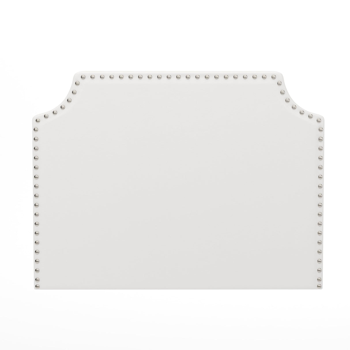 Flash Furniture Adeline Twin Headboard with 2 Outlets, USB Port, USB Type-C Port, Contoured Headboard, Studded LeatherSoft Upholstery, Dual Hanging Options, White Flash Furniture