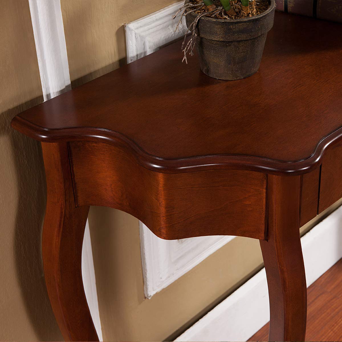 All Things Cedar Classic Accents HR116 Curved Console Table, Cherry All Things Cedar