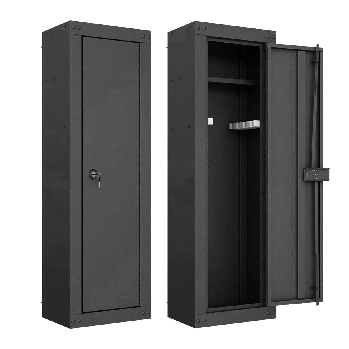 Toolsempire 8 Gun Safe, Gun Security Cabinet for Home Rifles & Pistols, Quick Access Gun Cabinet with Storage Shelf & Safety Lock, Long Shotgun Safe for Home, Office, Warehouse Toolsempire