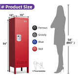 BUTISOW Metal Cabinet Home Office Storage, Lockable Steel Locker with Door, 54" Height, Multi-Purpose for Home, Office, Gym, School, Garage BUTISOW