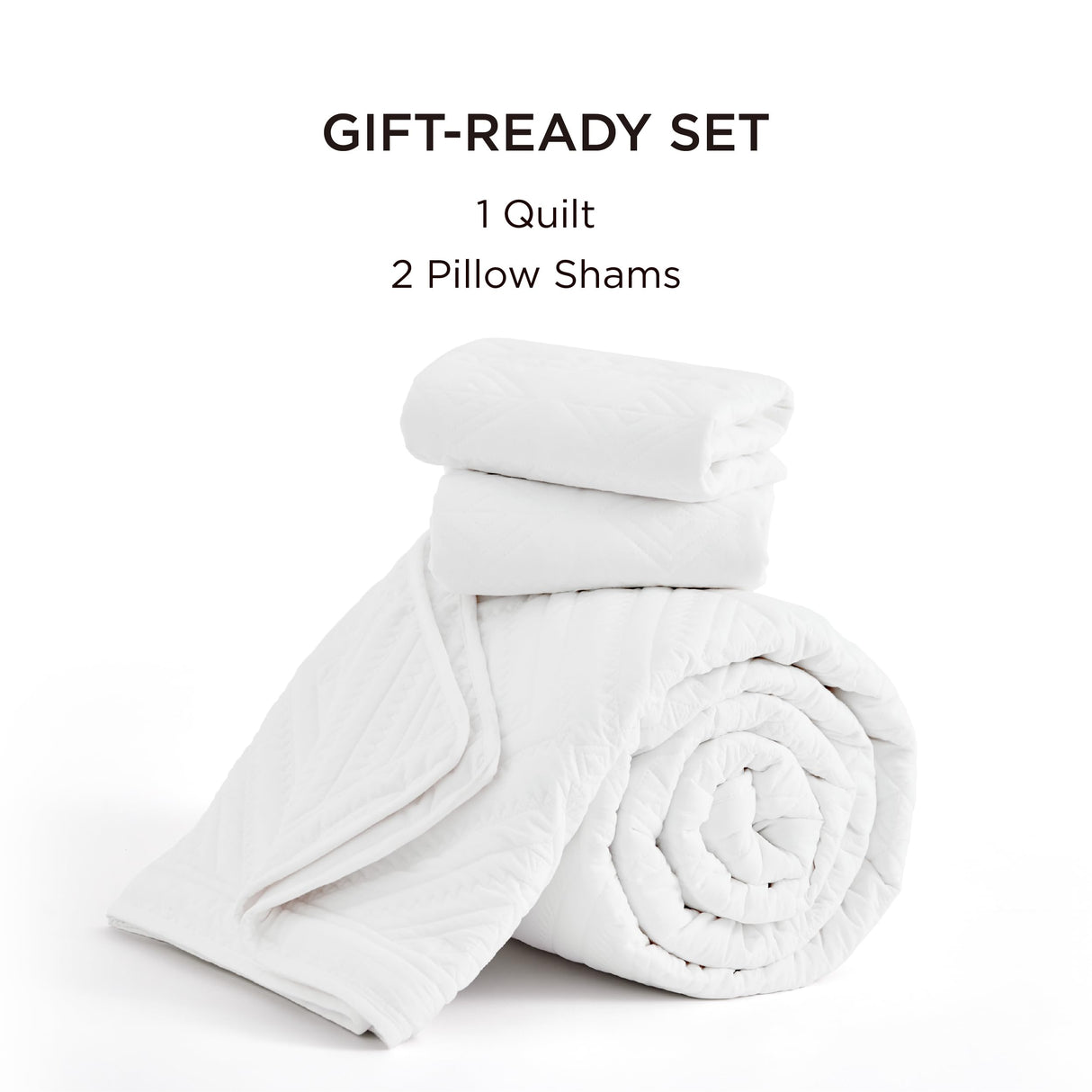 Bedsure Boho Quilt King Size - Lightweight Bedspread King Size with Geometric Stitched Pattern, White Farmhouse Soft Bedding Set Coverlet with 2 Pillow Shams for All Seasons, 106x96 inches Bedsure