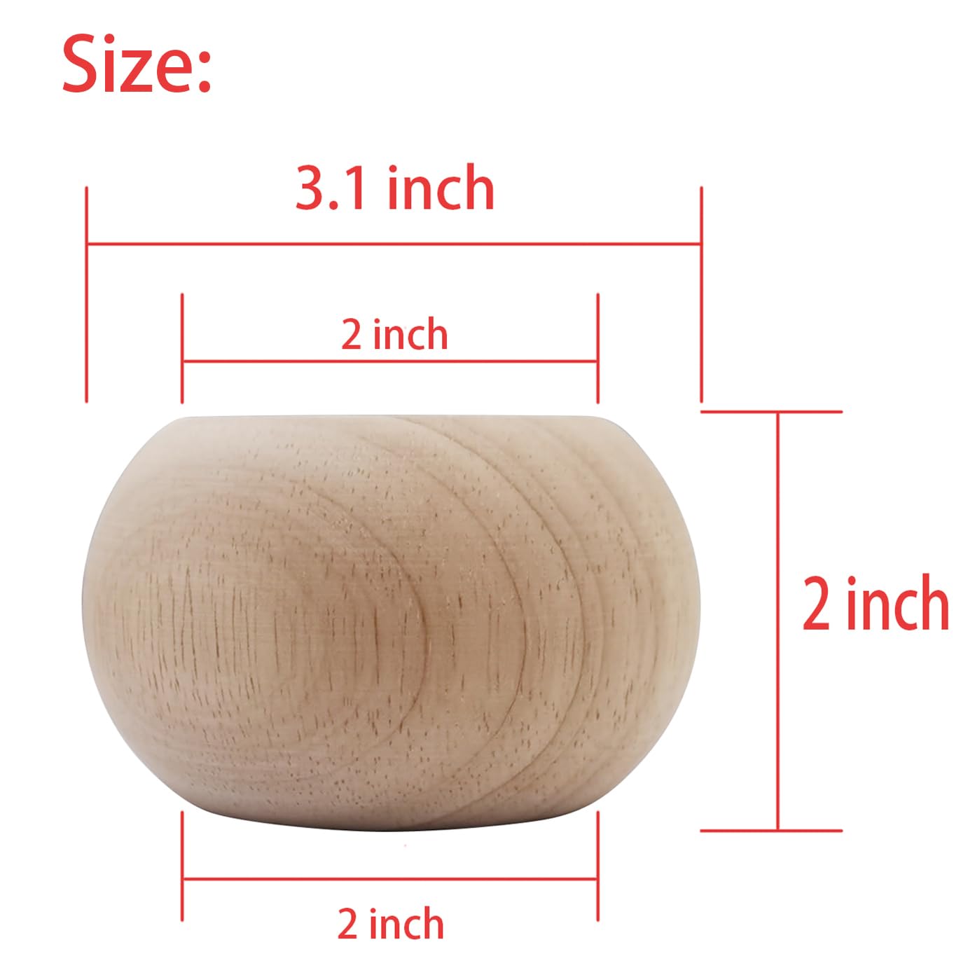 Btibpse 2 Inch Wooden Bun Feet Sofa Replacement Parts Round Furniture Legs Unfinished Sofa Couch Chair Ottoman Replacement Legs Solid Wood Cabinet Legs Set of 4 (2 inch Unfinished)