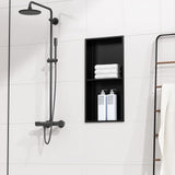 dancrul Stainless Steel Shower Niche, 24" X 12" Recessed Shower Shelf, Ready to Tile Niche for Bathroom Storage, Matte Black dancrul