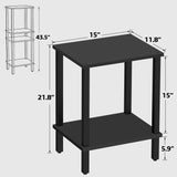 TUTOTAK End Table, Set of 2, Side Table, Nightstand, 2-Tier Storage Shelf, Sofa Table for Small Space, Living Room, Bed Room TB01BK035 TUTOTAK