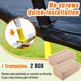 16FT Pumpkin Trampoline with Enclosure Net,Recreational Trampolines for Adults with Jump Game and Galvanized Steel Frame,Outdoor Trampoline with Ladder,Straight Poles Backyard Fun,Black+Yellow TRIPLE TREE