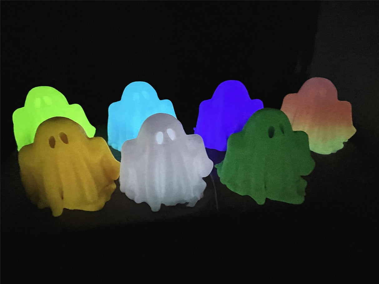 RepRapper 4 x 250g Glow Colors Pack, Glow in The Dark PLA Filament 1.75mm (+- 0.03mm) for 3D Printer, 4x250g Spools - Yellow, Purple, Green, White to Rainbow RepRapper