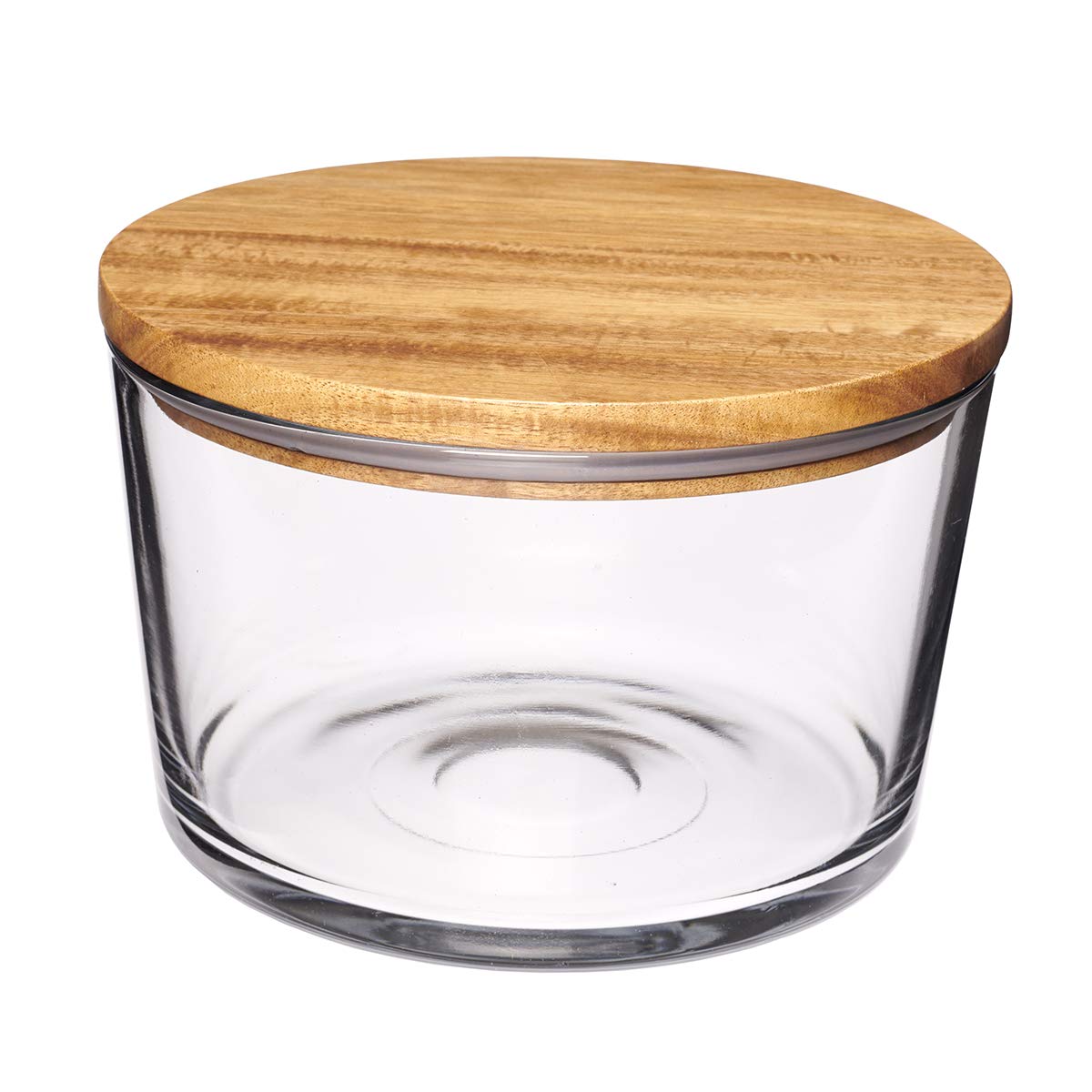 Anchor Hocking Glass Trifle Bowl with Lid, 104 oz Glass Salad Bowl with Acacia Wood Lid Anchor Hocking