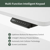 FEZIBO Standing Desk with Drawers, Adjustable Height Desk with Keyboard Tray, Stand Up Desk with Storage Shelf, 55 x 24 Inchs, White Top FEZIBO